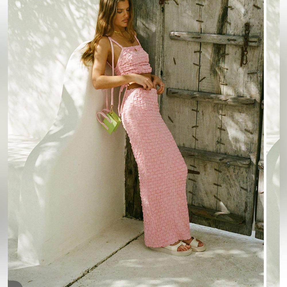 Sabo skirt blush textured skirt